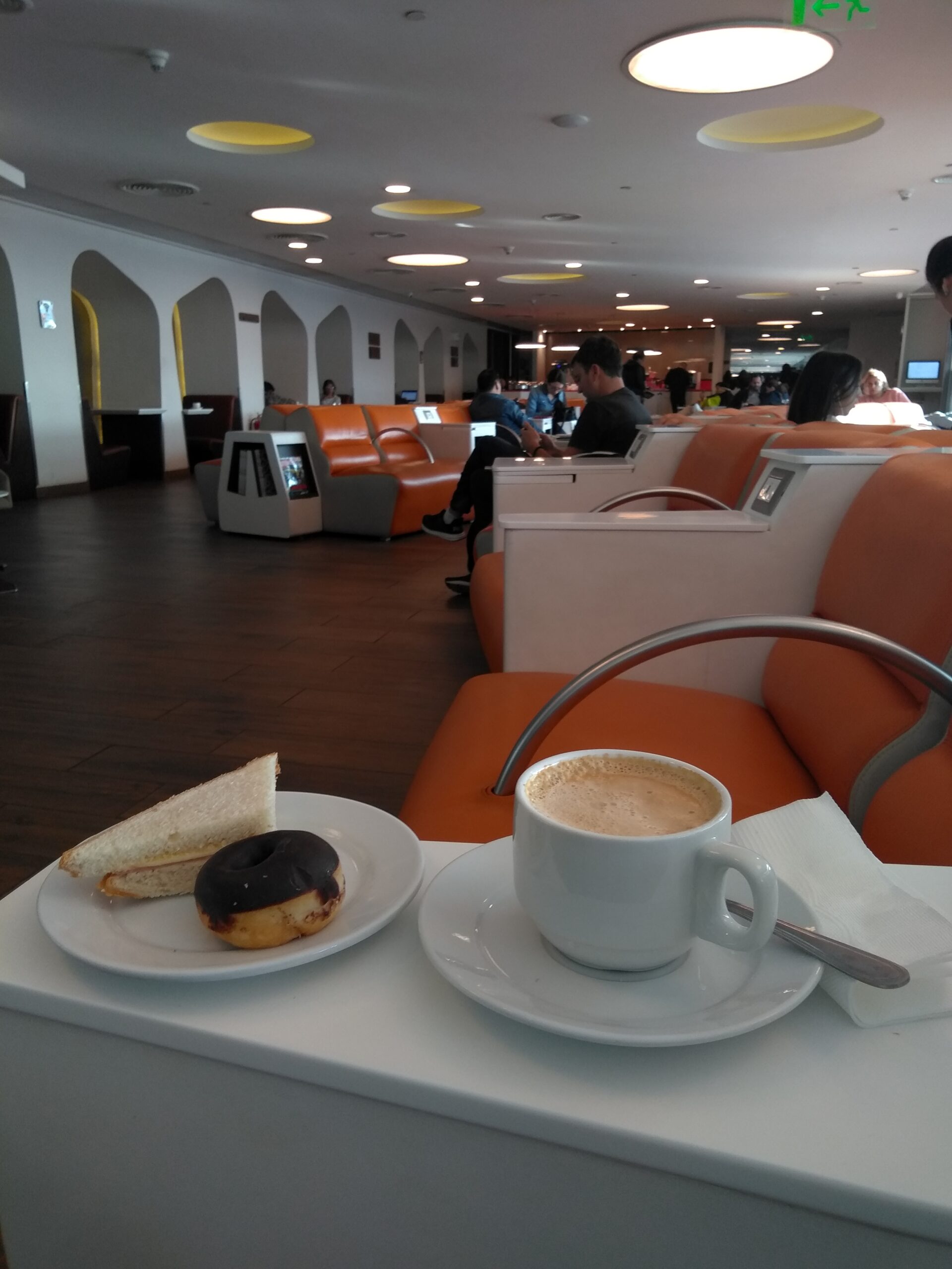 Café da tarde na sala vip de Santiago