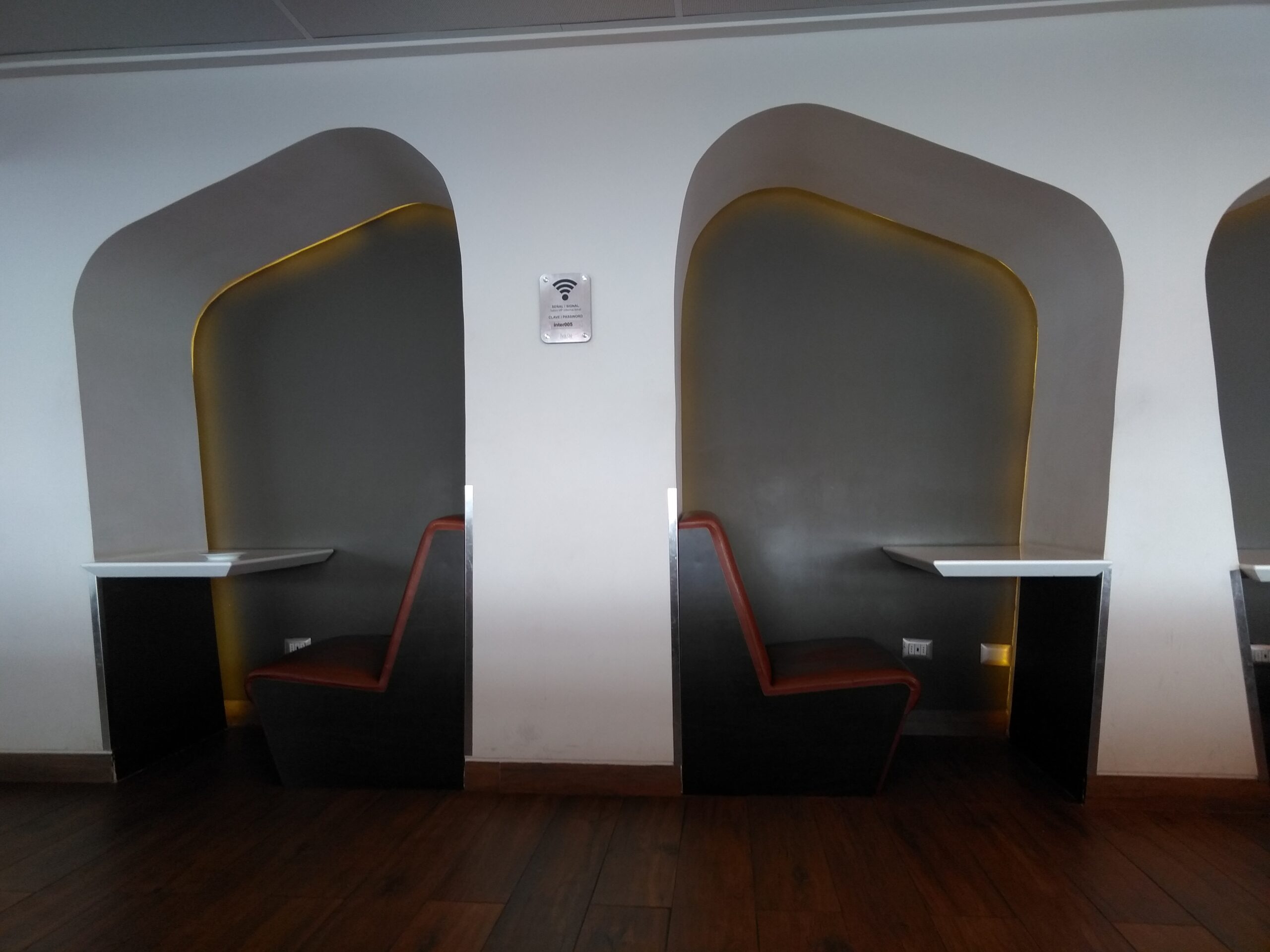 Espaços reservados na sala vip